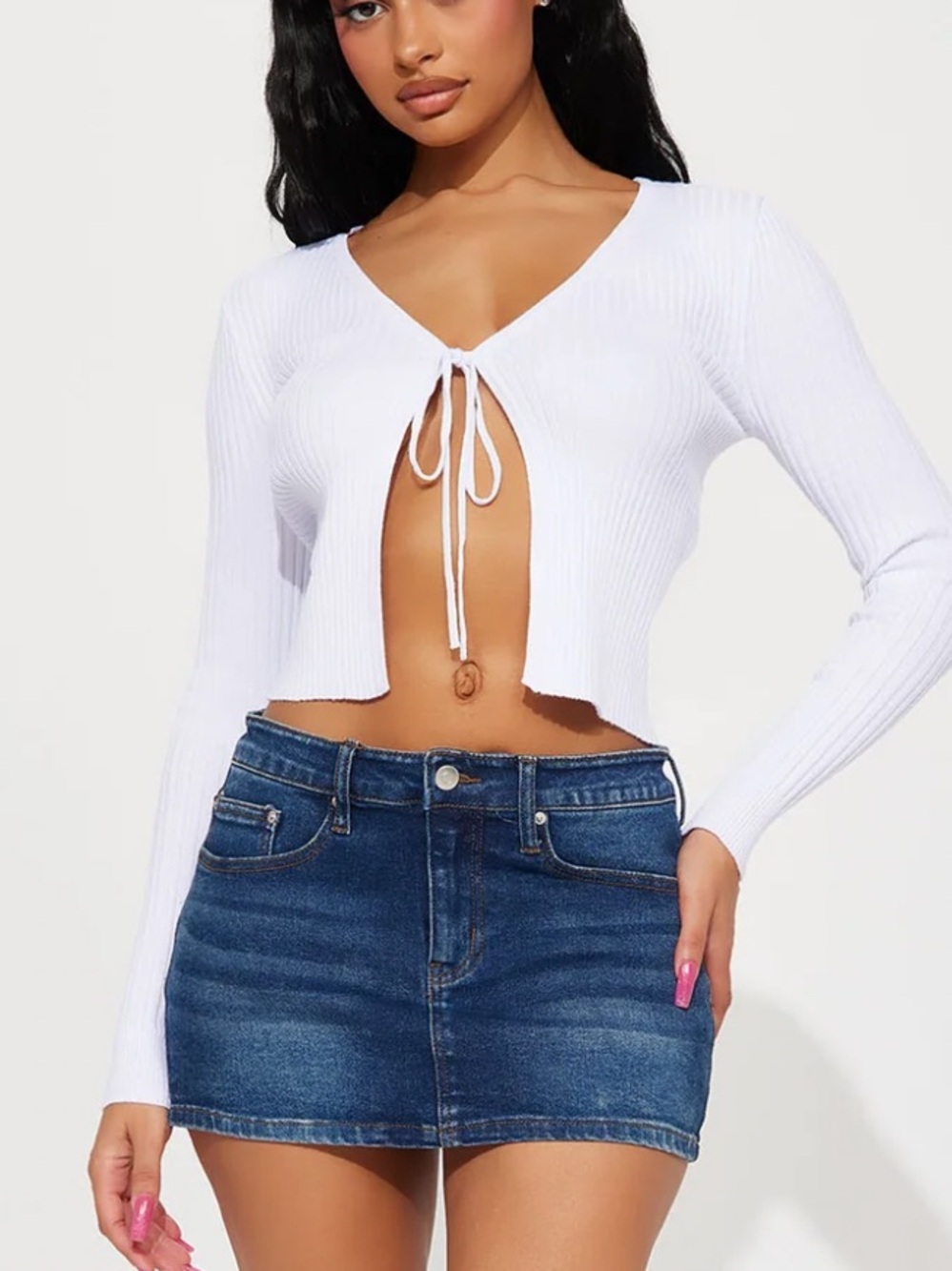 Women White Cardigan Top
